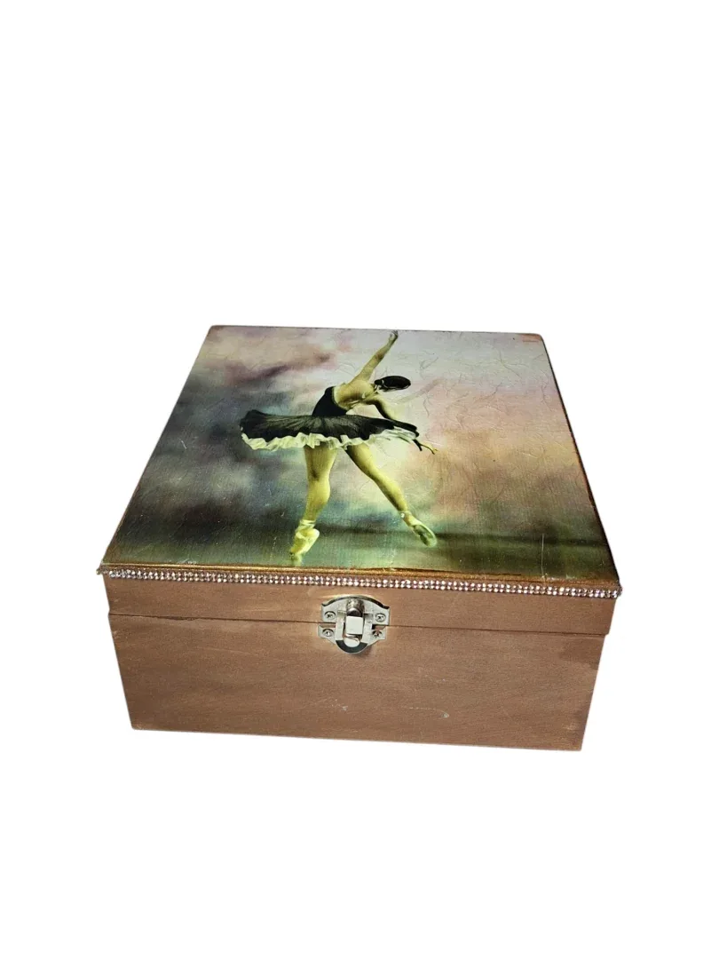 Χειροποίητο Ξύλινο Κουτί Decoupage και Ρομαντικό θέμα Μπαλαρίνα